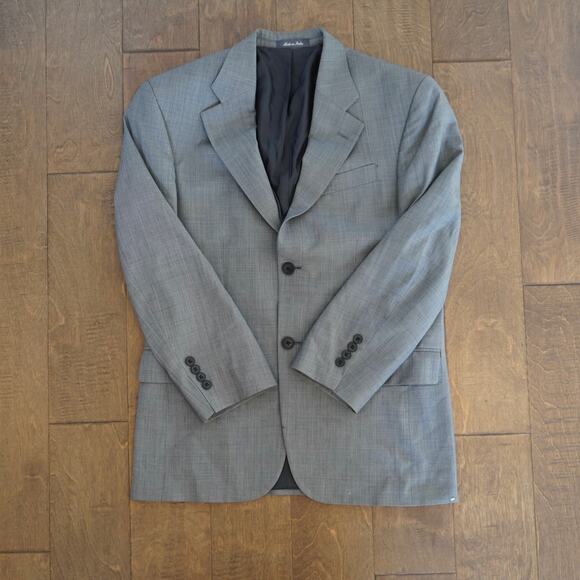 Vtg Oscar Dela Renta Long Sleeve 100% Wool Collar Blazer Gray Mens Size 38S - Picture 1 of 6